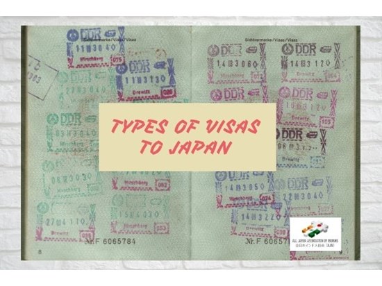 Types of visas to enter and live/work/study/tourism/visit in Japan